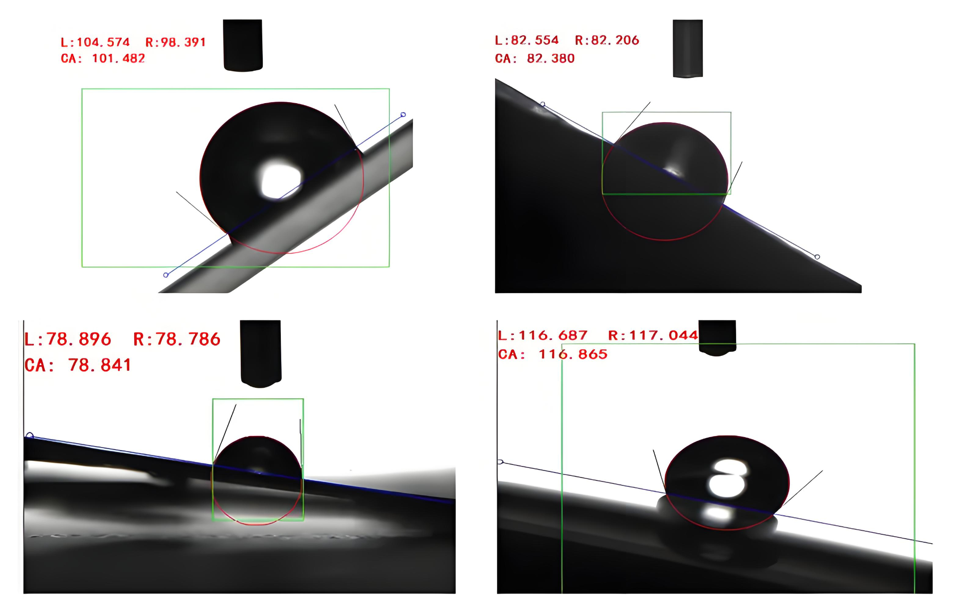 特殊材料的接触角测量，表面能评估