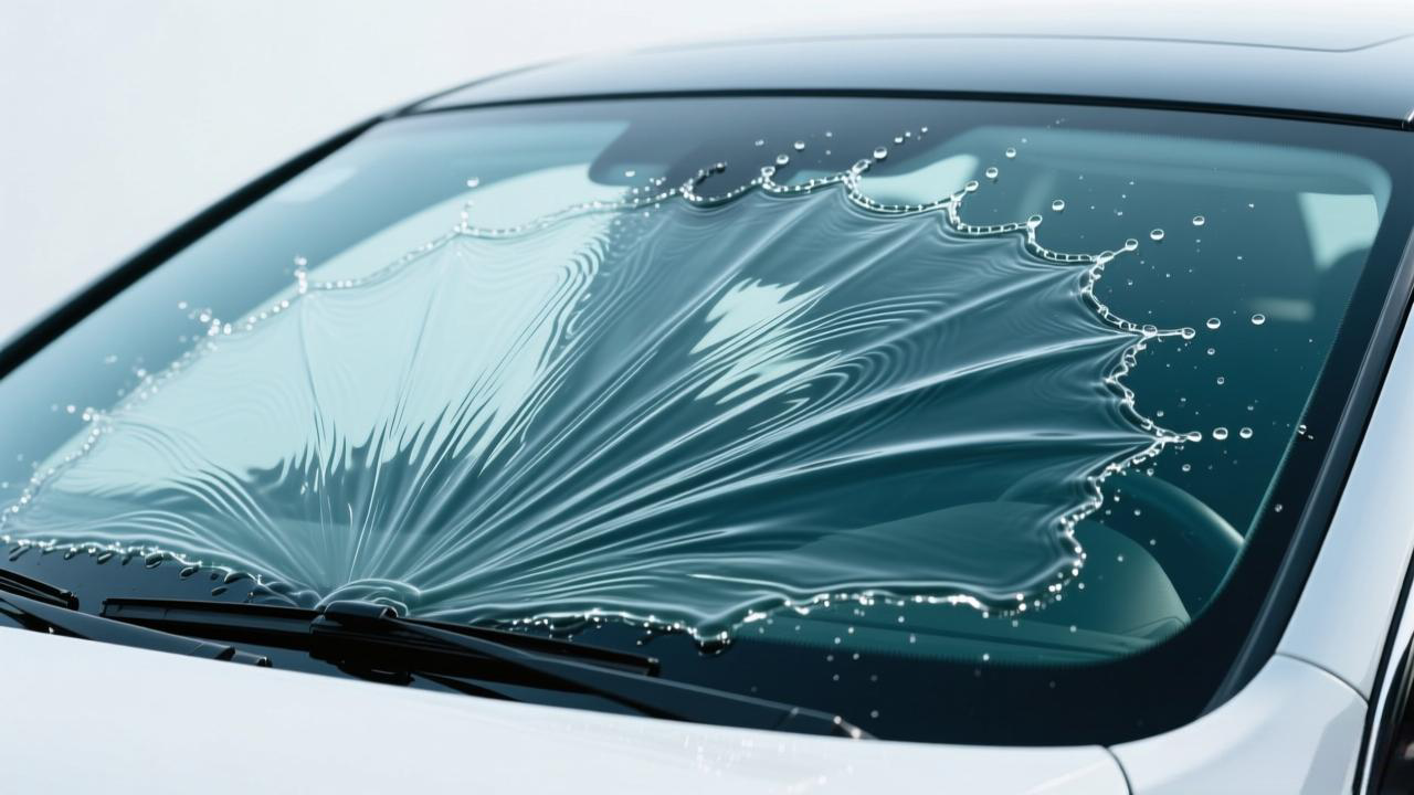 接触角测量仪检验疏水型玻璃清洗液在风窗玻璃表面的抗水性